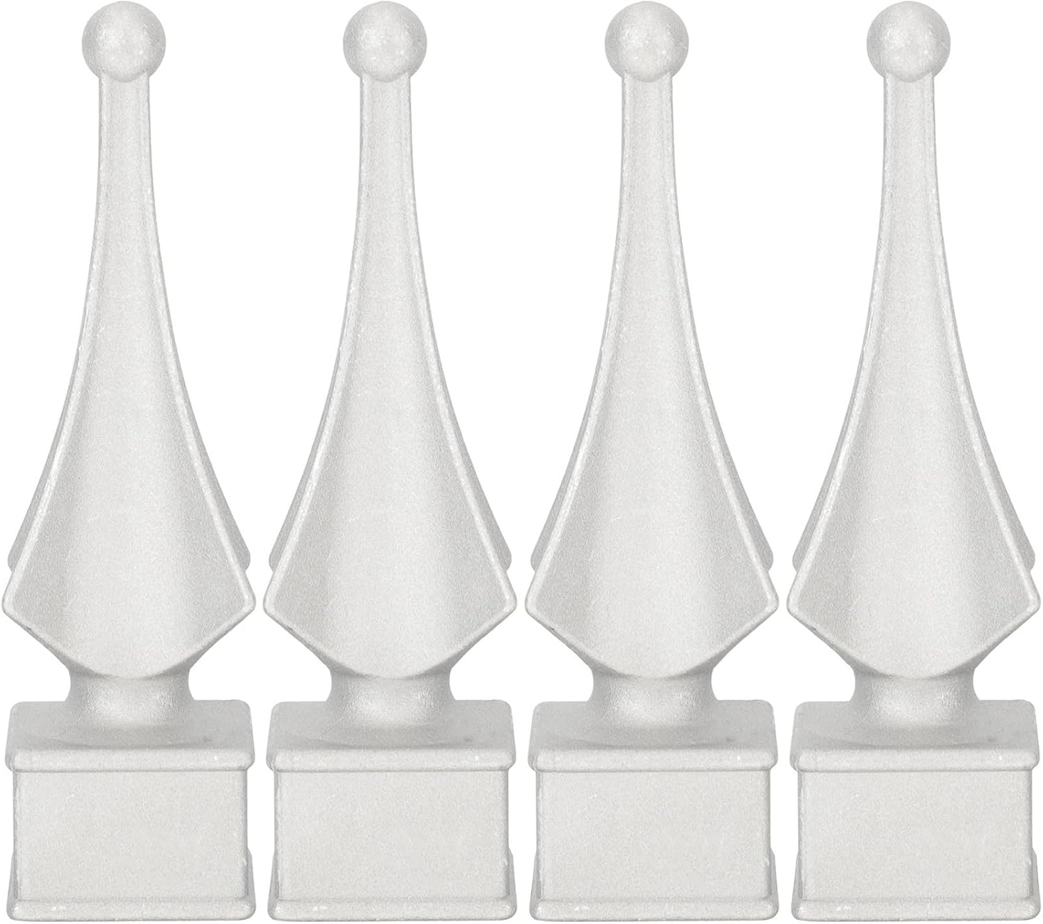 Fence Finials 4pcs Aluminum Alloy Silver Outdoor Decorative Post Caps | Corrosion-resistant, Anti-rust, Scratching-resistant Build, Sturdy Structure, Elegant Eye-catching Shape