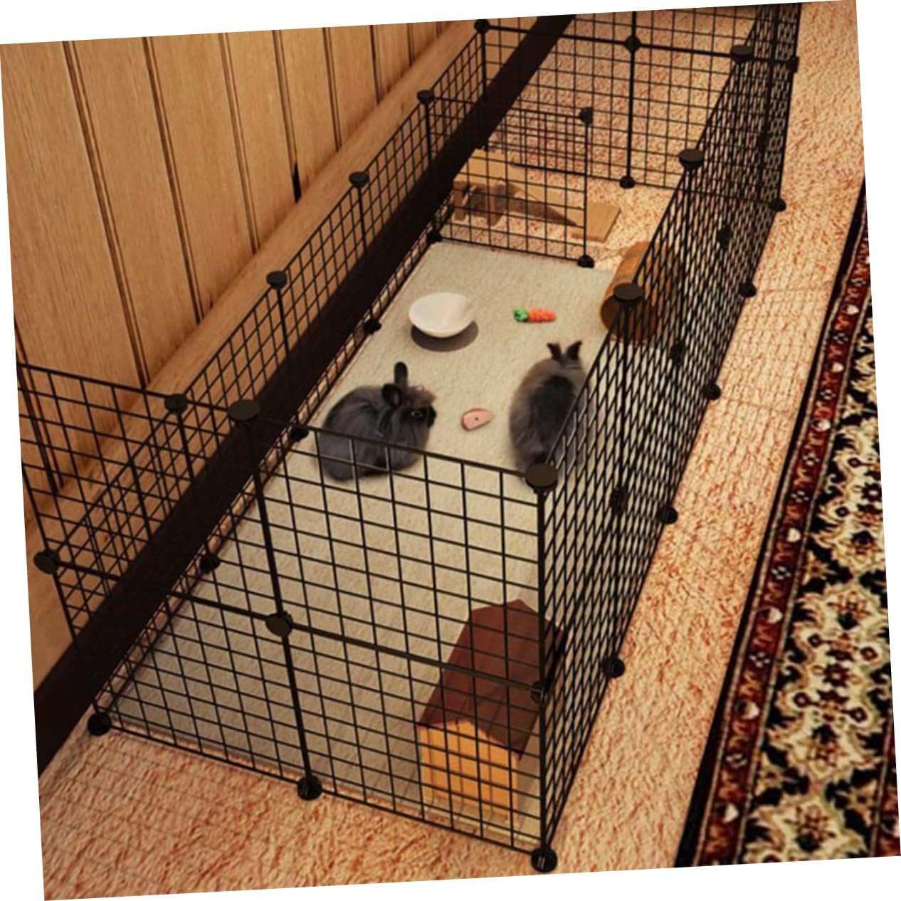 12pieces Indoor Outdoor Small Dog Cage Pet Crate -Bolt Lock Easy to Assemble for Puppies and Cats