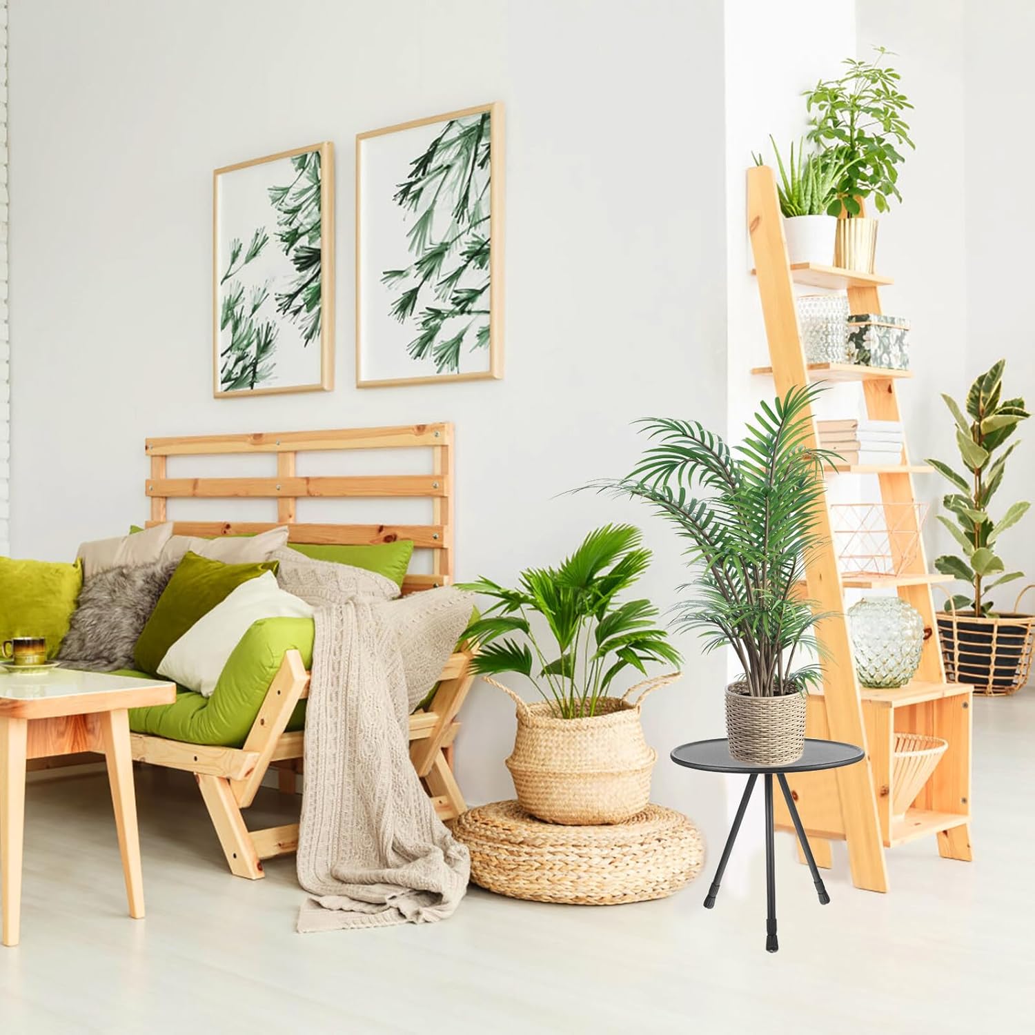 SUPVOX Foldable Aluminum Alloy Flower Pot Holder Plant Stand Indoor Outdoor Plant Shelf with Storage Bag Space-saving Lightweight Rack for Garden Balcony Living Decoration