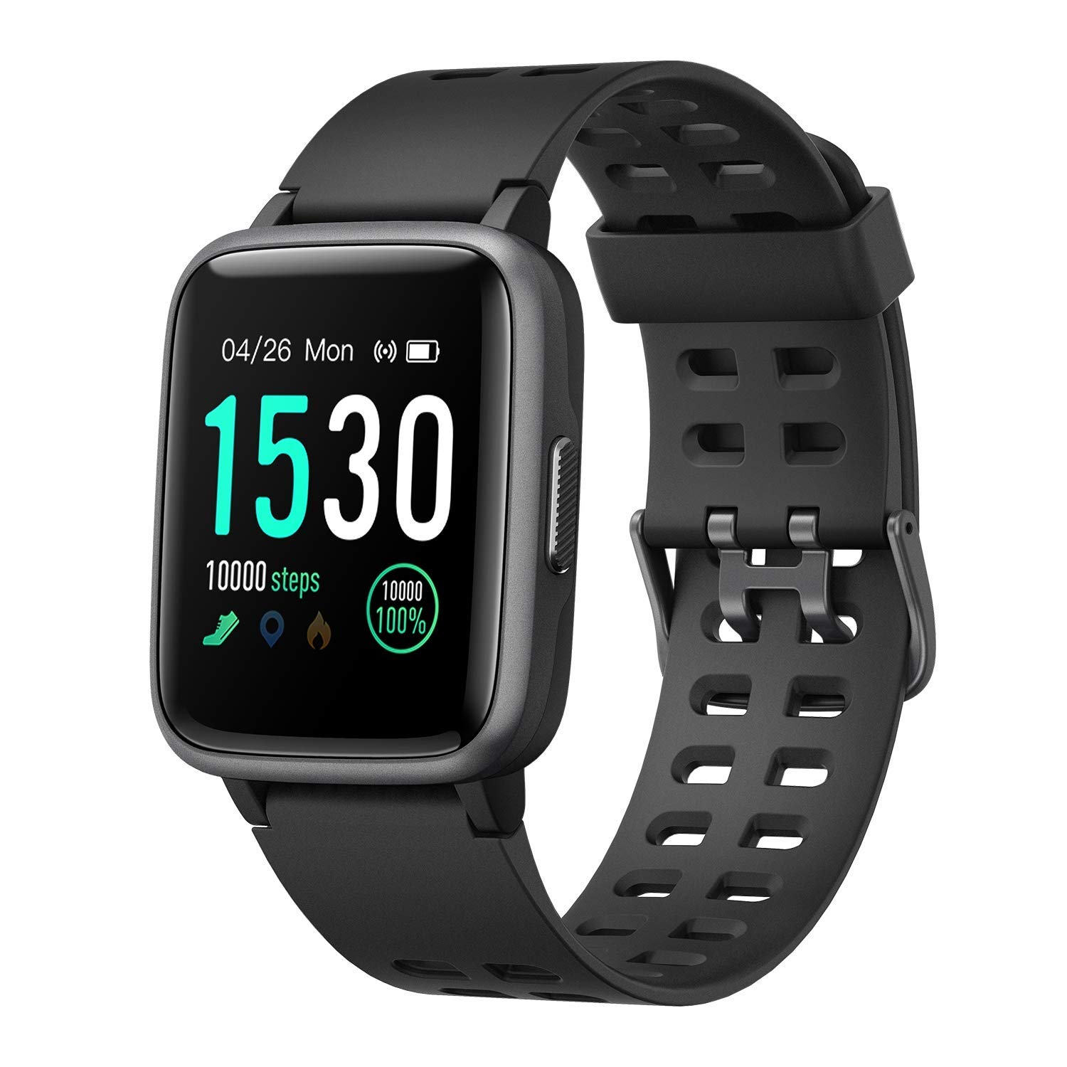 Smart Watch for Android iOS Phone, Fitness Tracker Watch Health Exercise Smartwatch with Pedometer Heart Rate Monitor Sleep Tracker IP68 Waterproof Compatible with iPhone Samsung for Men Women (Black)
