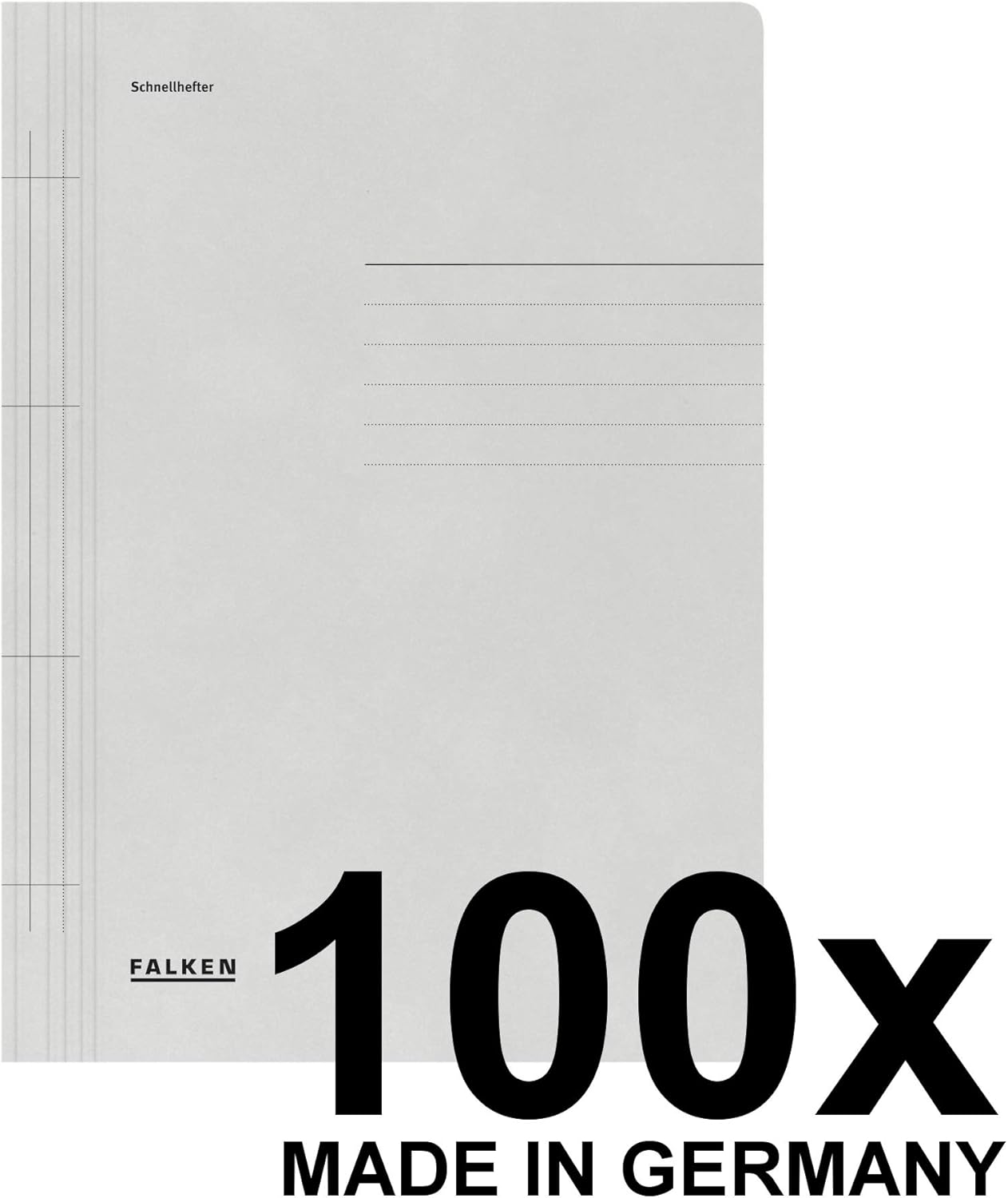 Exacompta - Ref 80003783002F - FALKEN - Flat Cardboard Files - A4 (210 x 297mm) in Size, 250gsm Recycled Manilla, Pre-Printed Cover, Blue Angel Certified - Grey (Pack of 100)