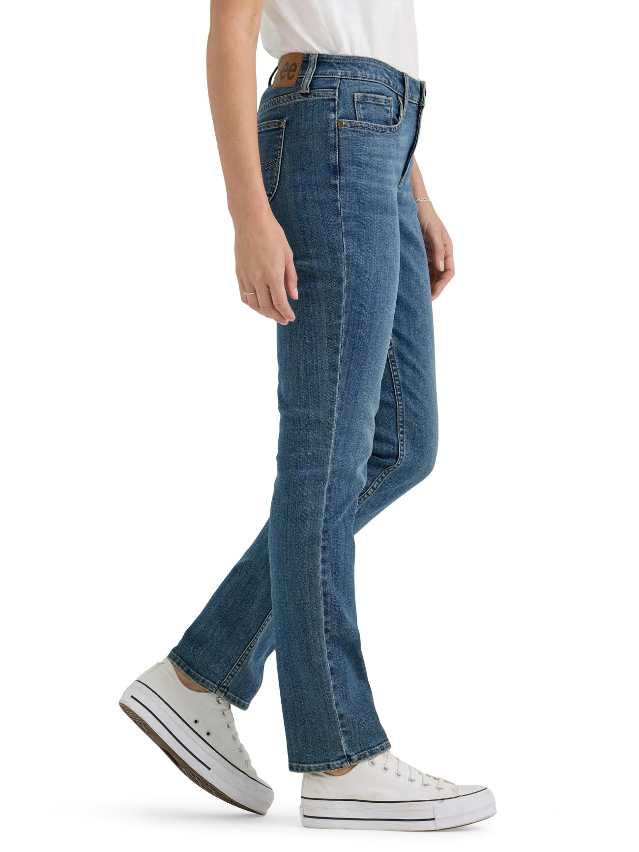 Lee Legendäre Damen-Jeans mit mittlerer Bundhöhe und geradem Bein, Indigo-Glanz, 42 – Ansicht 2