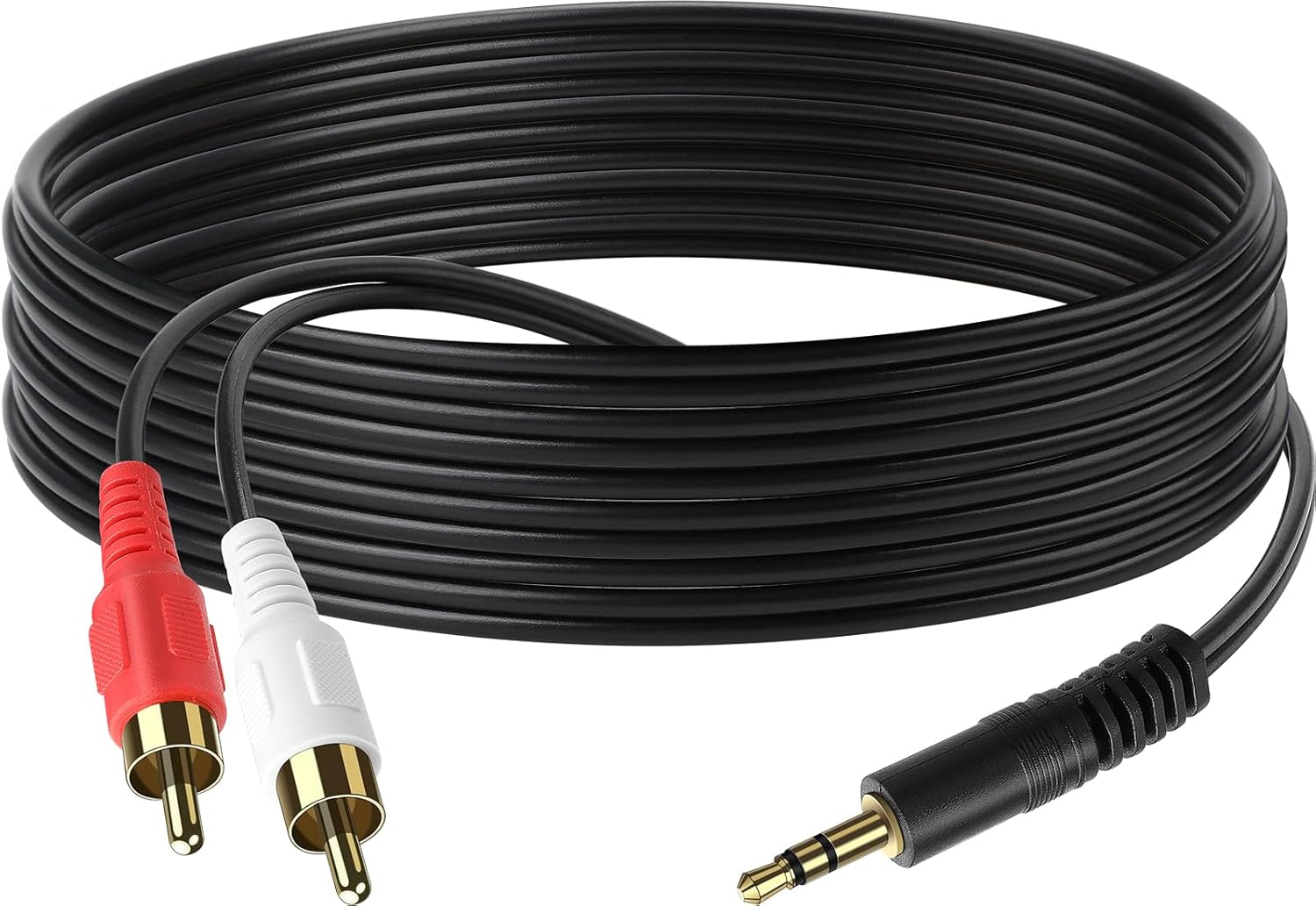 PASOW 3.5mm Stereo Male to 2RCA Male (Right and Left) RCA Audio Cable (75 Feet)