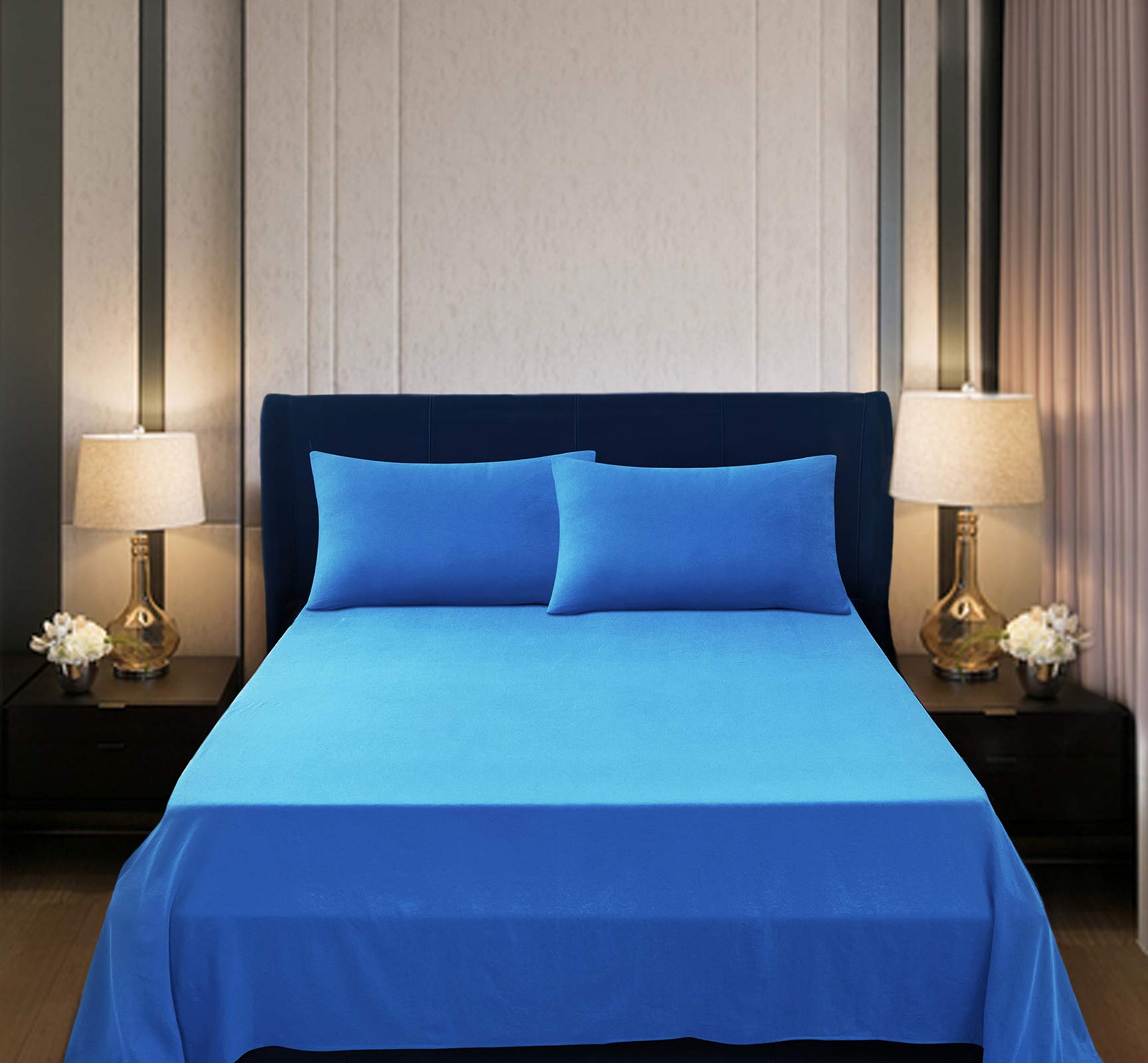 FARFALLAROSSA Zestaw pościeli na łóżko pojedyncze, 100% bawełna, prześcieradło z gumką na łóżko pojedyncze 180 x 200 cm, prześcieradło górne 250 x 280 cm, 2 poszewki na poduszkę 50 x 80 cm, kolor