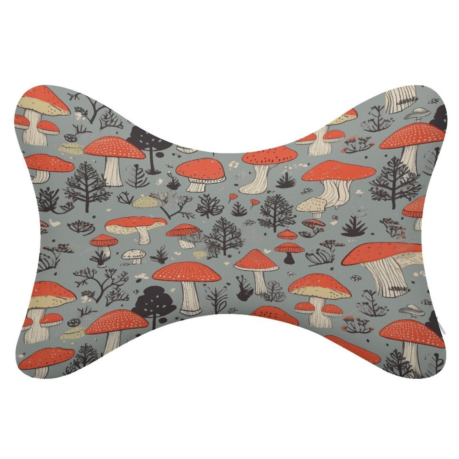 FekiLoot Mushroom2 Car Headrest Set of 2,Softness Memory Foam Car Neck Pillow with Breathable Removable Cover Car Neck Support Pillow Ergonomic for Driving, Office