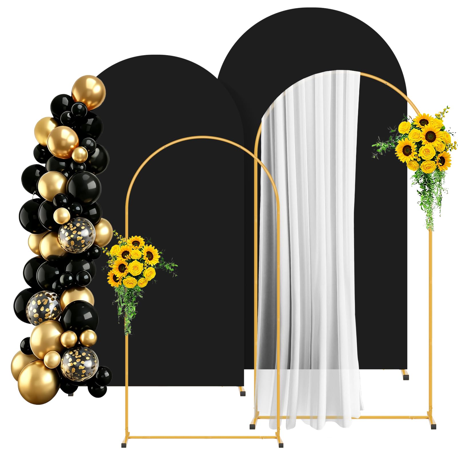 2 Pack Arch Backdrop Stand and Cover Set (7.2FT/6FT), Balloon Arch Stand