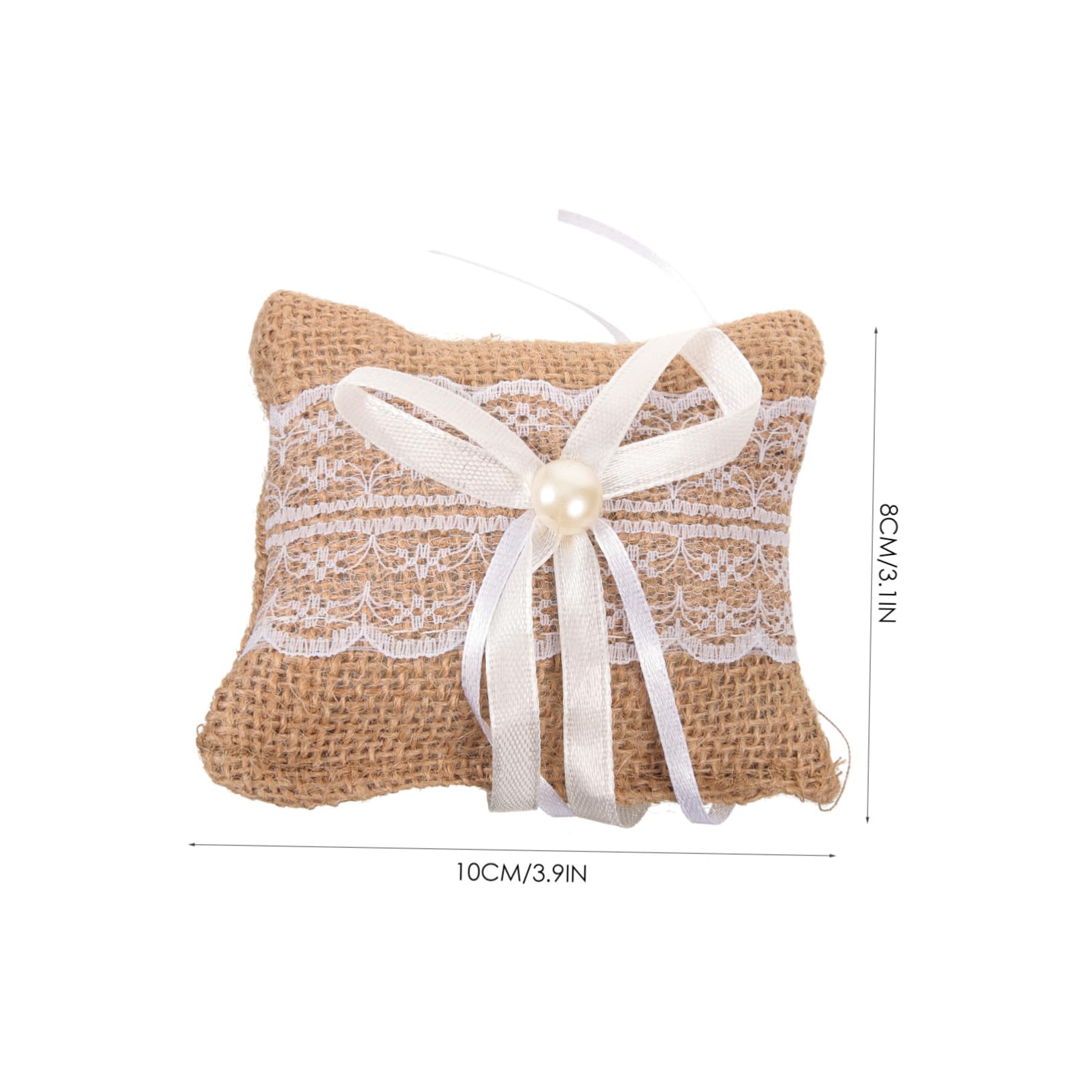 Unomor 2pcs Bridal Linen Ring Pillow Holder Lace Wedding Ring Box for Ring Storage