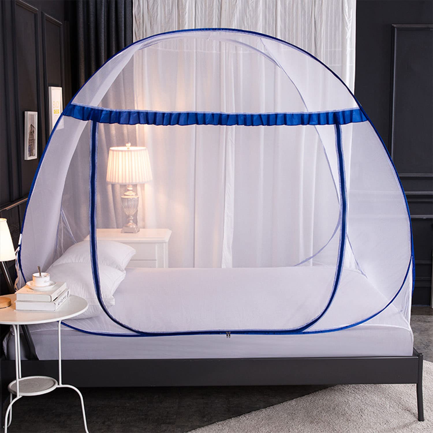 Pop-Up Moskitonetz Zelt Portable Folding Design Single Door Outdoor Indoor Bug Net für Einzelne Twin Queen Bis King Size Bett