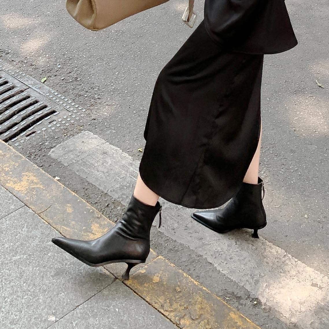 Fashion Ankle Boots For Women Women's Pointed Toe Winter Zipper High Heels Booties (6,Black) - Image 7