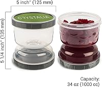 Crystalia Szivárgásmentes Savanyúság Tároló Szűrővel - 1000ml Üveg Befőttesüveg Készlet (2db) - BPA-mentes Kimchi és Olívabogyó Tárolására 5