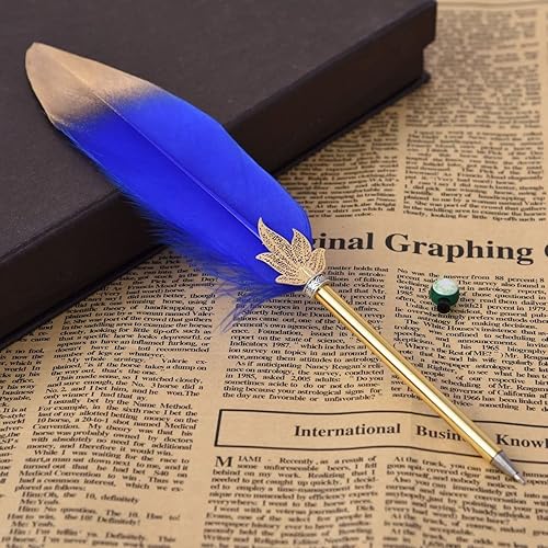 Miniatura 7 de Pluma vintage de caligrafía de plumas refinadas para escribir firma o regalo, boda nupcial (morado)