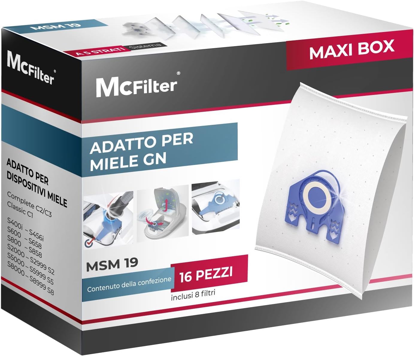 Miele 9917710 FJM Sacchetto per Aspirapolvere 3.5L (Compatibili C1 S700 - S799 Miele 9917710 FJM Sacchetto per Aspirapolvere 3.5L (Compatibili C1 S700 - S799
