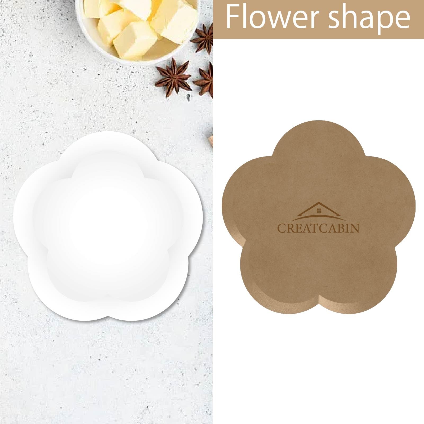 CREATCABIN Flower Pottery Molds Plate Forming Molds Wooden Ceramics Molds Plate Tray Molds Clay Tools Press Pottery Tools Clay Drying Board Ceramic Slump Molds for Making Handbuilding Plates 6x6Inch - Image 4