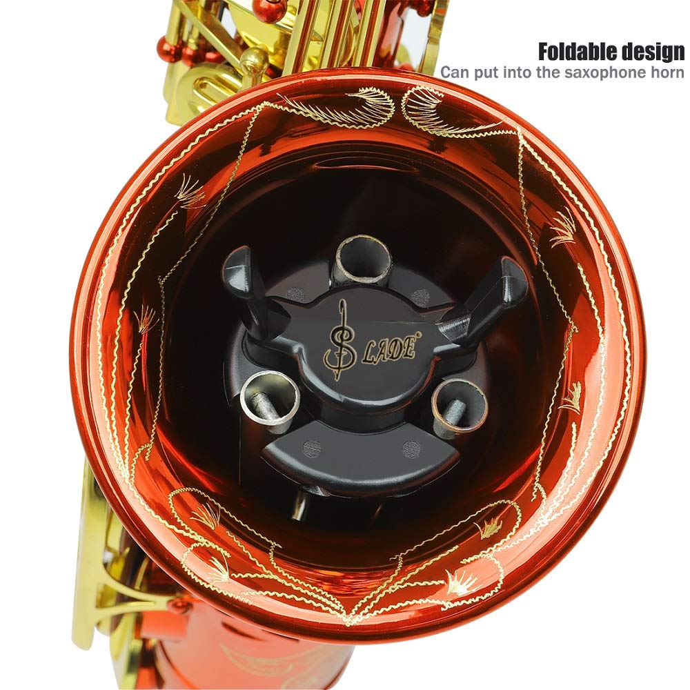 Foldable Alto Saxophone Stand Stainless Steel Sax Stand Holder Portable Saxophone Bracket Adjustable Stand with Leather Bag