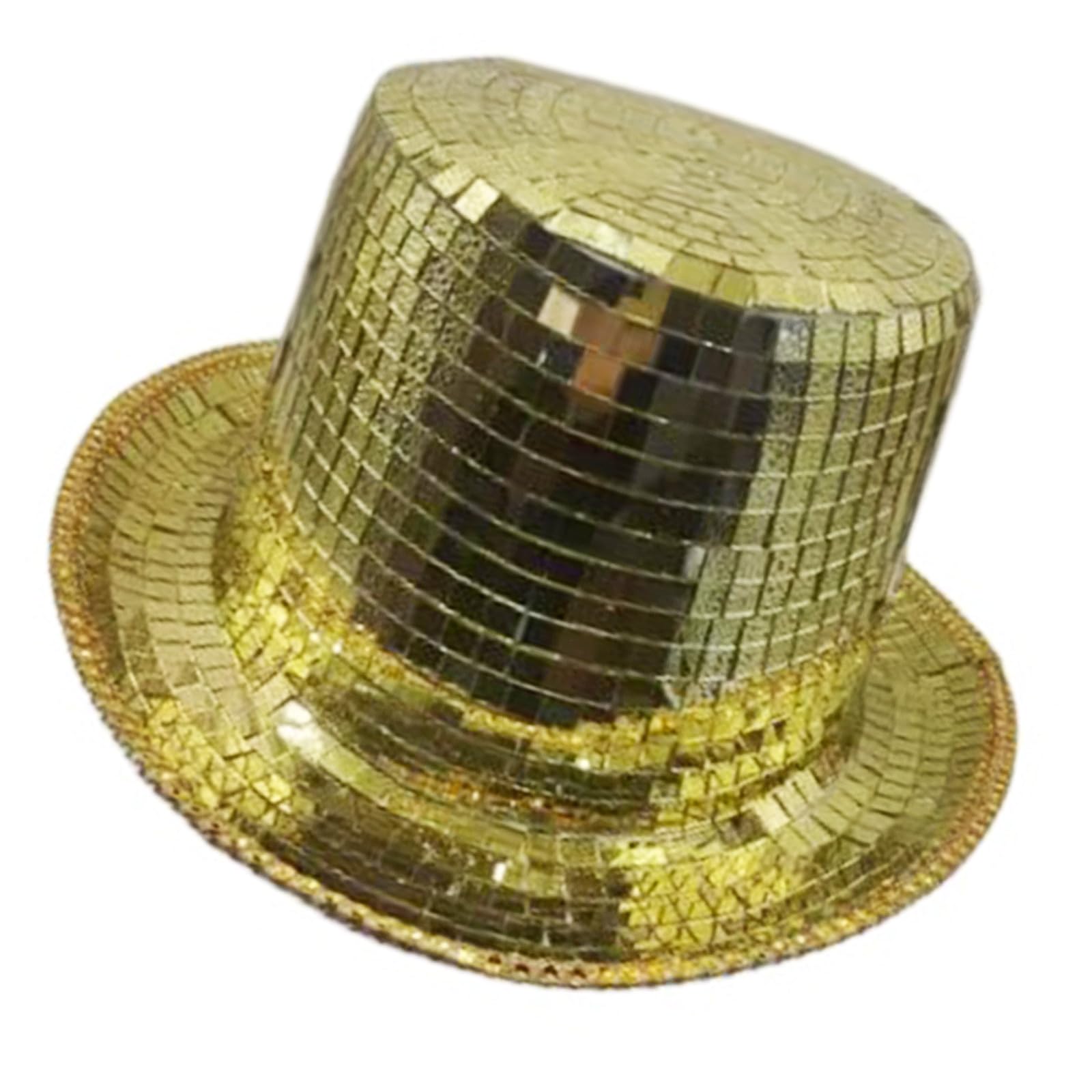 [Fpbiagoq] Unisex Metallic Homburg Spiegel Detail Clubwear Keva Kristall Panama Hut Neuheit Accessoires Panama Hut Herren