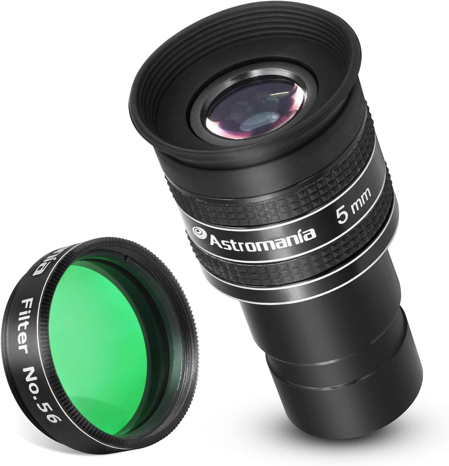 Astromania 1.25" Color/Planetary Filter - #56 Green - Bundle with - Telescope Eyepiece 5mm Wide Angle 58 Degree