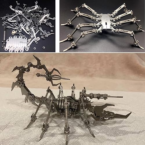 Miniatura 4 de Rompecabezas de metal 3D Scorpion para adultos, kits de modelo de metal 3D para construir con herramienta, kits de modelo de escritorio 3D, juguetes