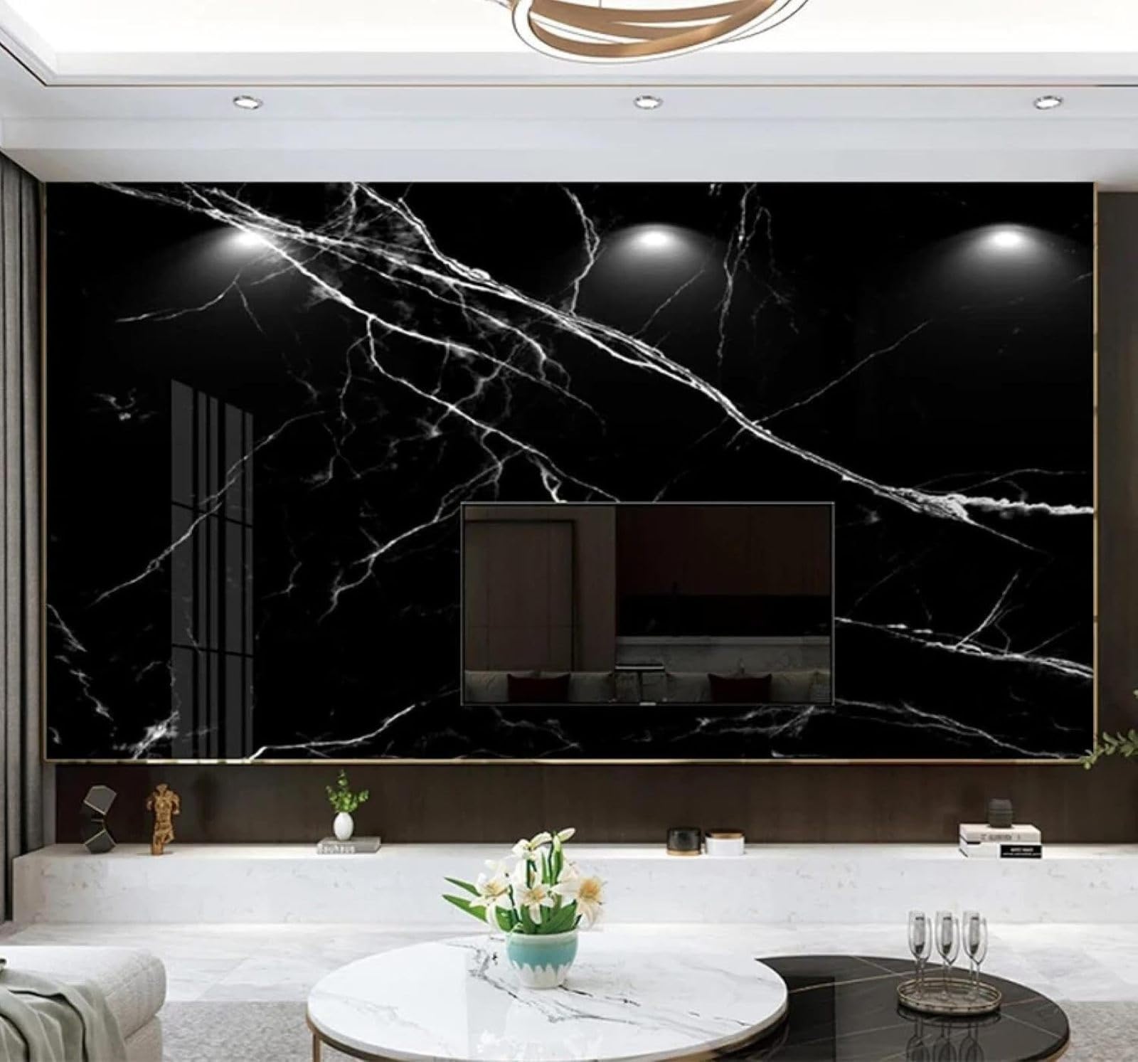 XLMING Abstract Pattern Marble Effect Art Unique 3D Wallpaper Luxury Home Dining Decor Paste Sofa Living Room The Wall for Bedroom Mural-350cm×256cm