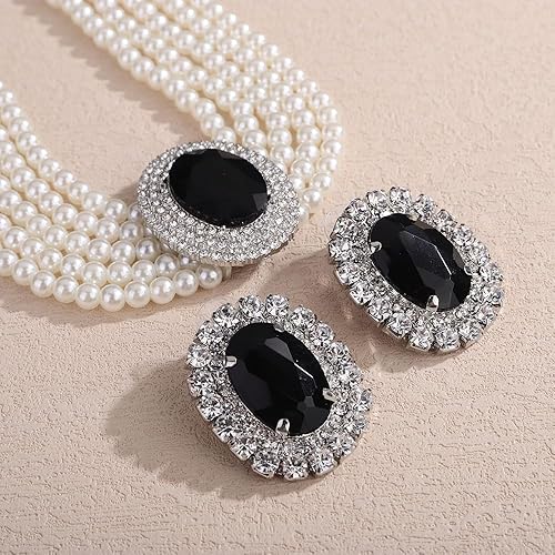 Miniatura 7 de Missgrace Juego de gargantillas de perlas de imitación de los años 20 para mujer, estilo vintage, bohemio, negro, estilo bohemio, con perlas de