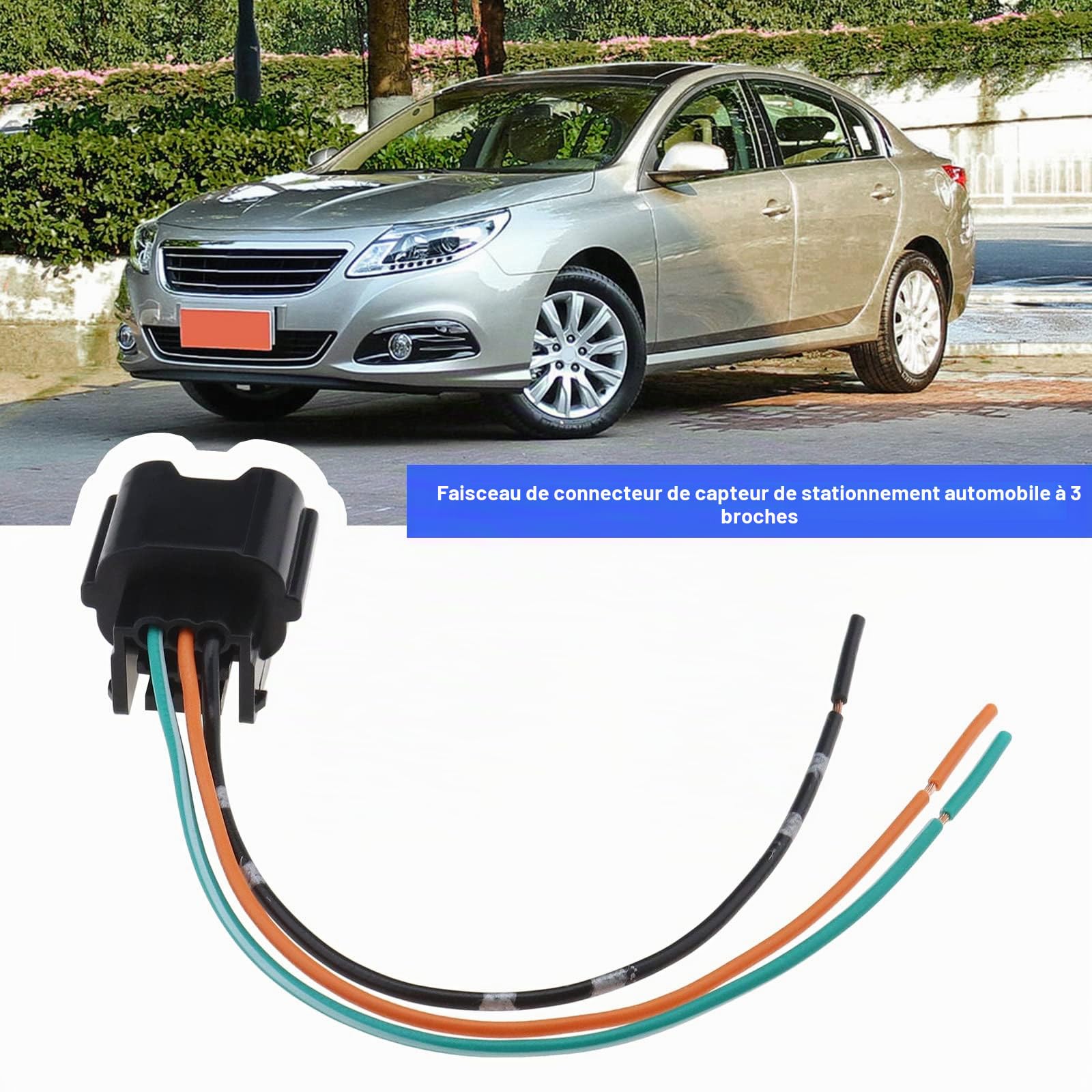 Create idea Connecteur de Capteur de Stationnement PDC à 3 Broches 56431345 Compatible avec Audi Compatible avec Renault Faisceau de Câbles de Capteur de Stationnement de Voiture à 3 Broches 15cm