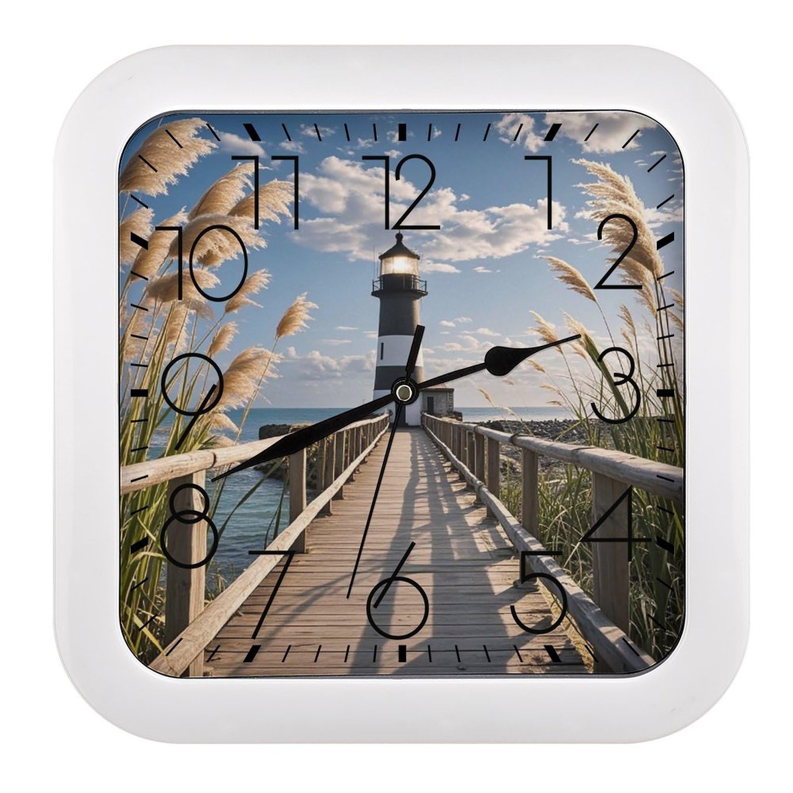 LZQPOEAS Beacon Wall Clock Fashionable Versatile Silent Wall Clock Simple Elegant Non Ticking Analog Clocks Easy to Install Square Modern Clocks for Home Decoration