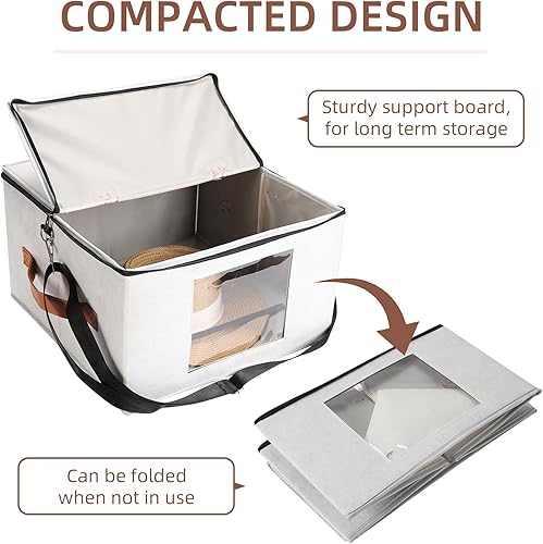 Miniatura 7 de Caja de almacenamiento para sombreros, cajas de viaje para mujeres, caja plegable para sombreros con tapas, organizador de sombreros de vaquero