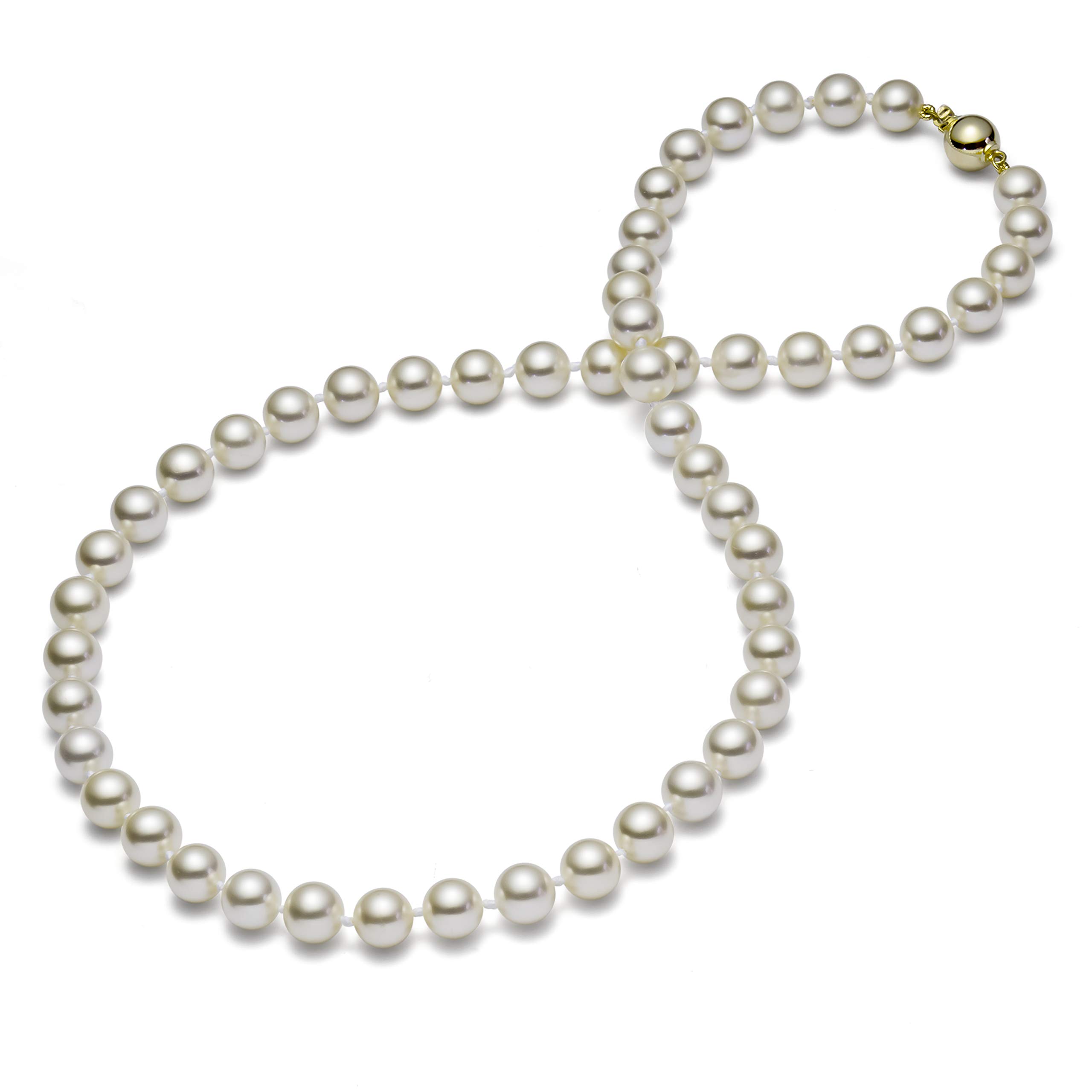 HinsonGayle Fine Pearl JewelryHinsonGayle AAA GEM Collection White Round Freshwater Cultured Pearl Necklace (14K Gold)