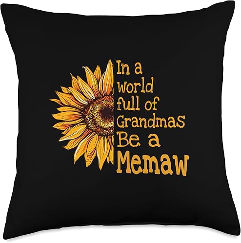 Unique Christmas Birthday Mother's Day Gifts Shop In A World Memaw Special Grandma Throw Pillow, 18x18, Multicolor