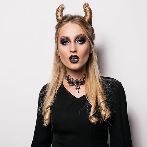 Miniatura 4 de Long tiantian Gargantilla gótica de 4 piezas para mujer, collar de Halloween, gargantilla steampunk negra, joyería steampunk, fiesta, retro, gótico