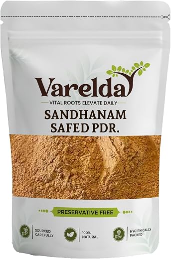 VARELDA Sandhanam Powder - Safed Chandan Lakdi Powder - Santalum Album(AAQ) (1000 Grams)
