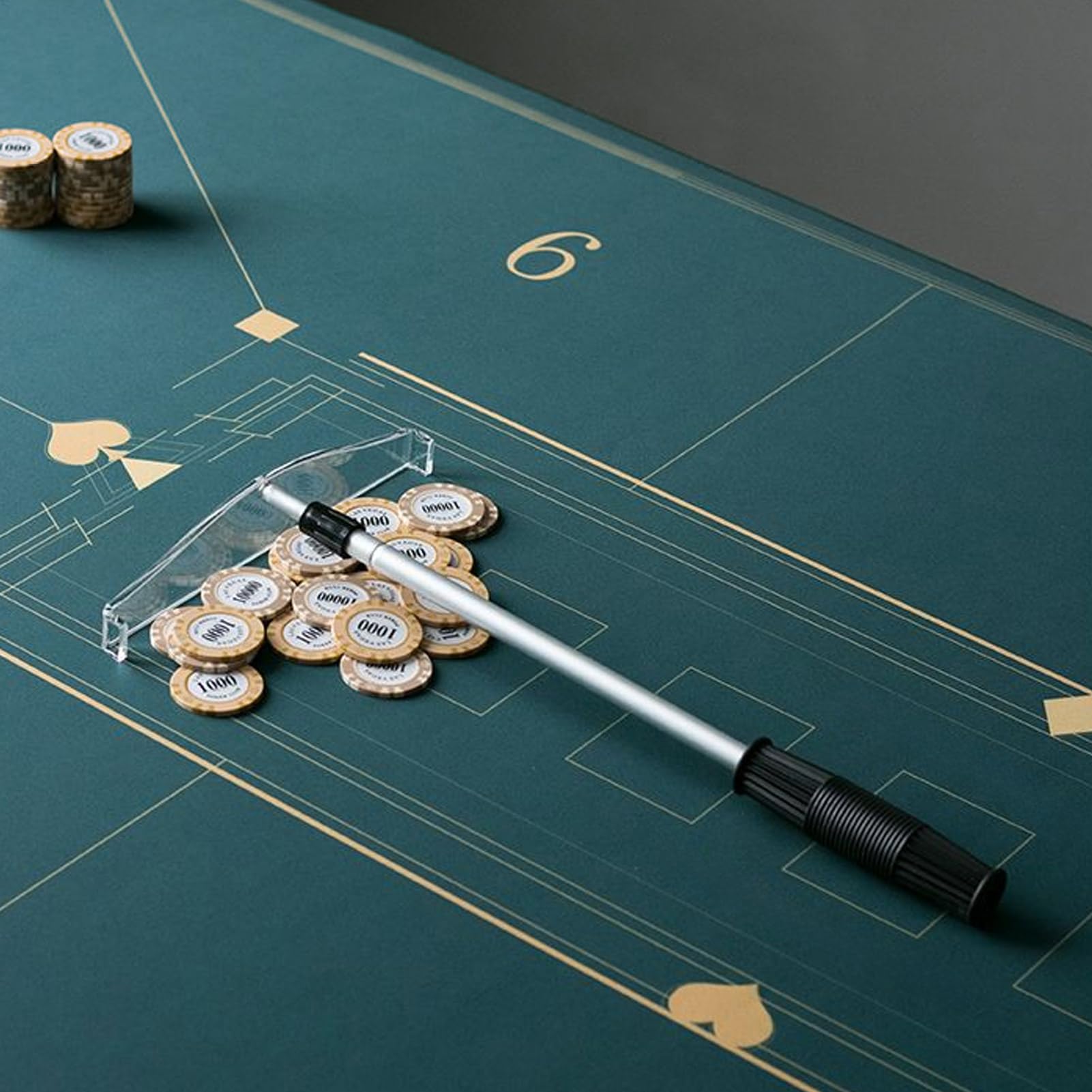 Generic Telescopic Roulette Poker Chip Rake - Acrylic Chip Rake, Poker Chip Push Chips Harrow Collecter, Casino Grade Pro Rake for Blackjack,Texas Hold'em, Casino Poker, Refer to description, Silver