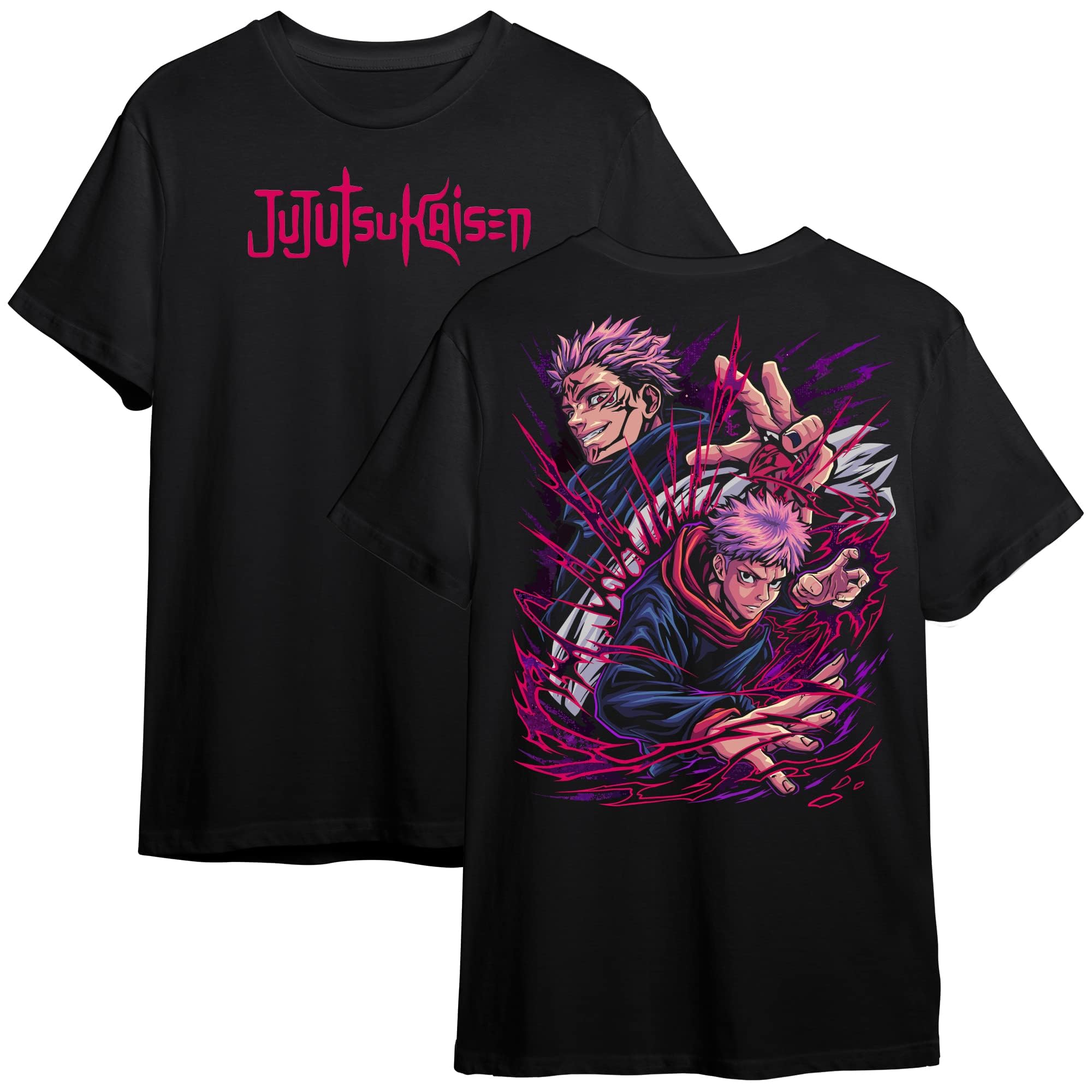 Jujutsu Kaisen Anime T-Shirt, Black Cotton, Oversized Graphic Print, Unisex. Round Neck gojo satoru Tshirt Black Half Sleeves Pure 100% Cotton