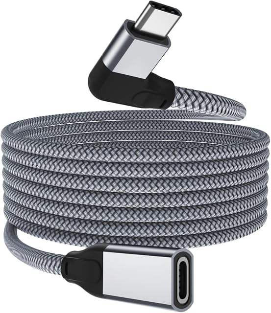 RUXELY Right Angle USB C Extension Cable 1M,90 Degree Type C 3.1 Gen2 10Gbps Female to Male Extender Cord,L-Shape Thunderbolt 3 Extended Lead for MacBook Pro,Mac,M1 iPad Mini 6 Air 4 5,Galaxy Tab S8