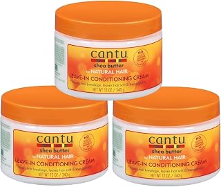 Natural Hair Leave-In Conditioner Cream Jar 12 Ounce (354ml) (3 Pack)