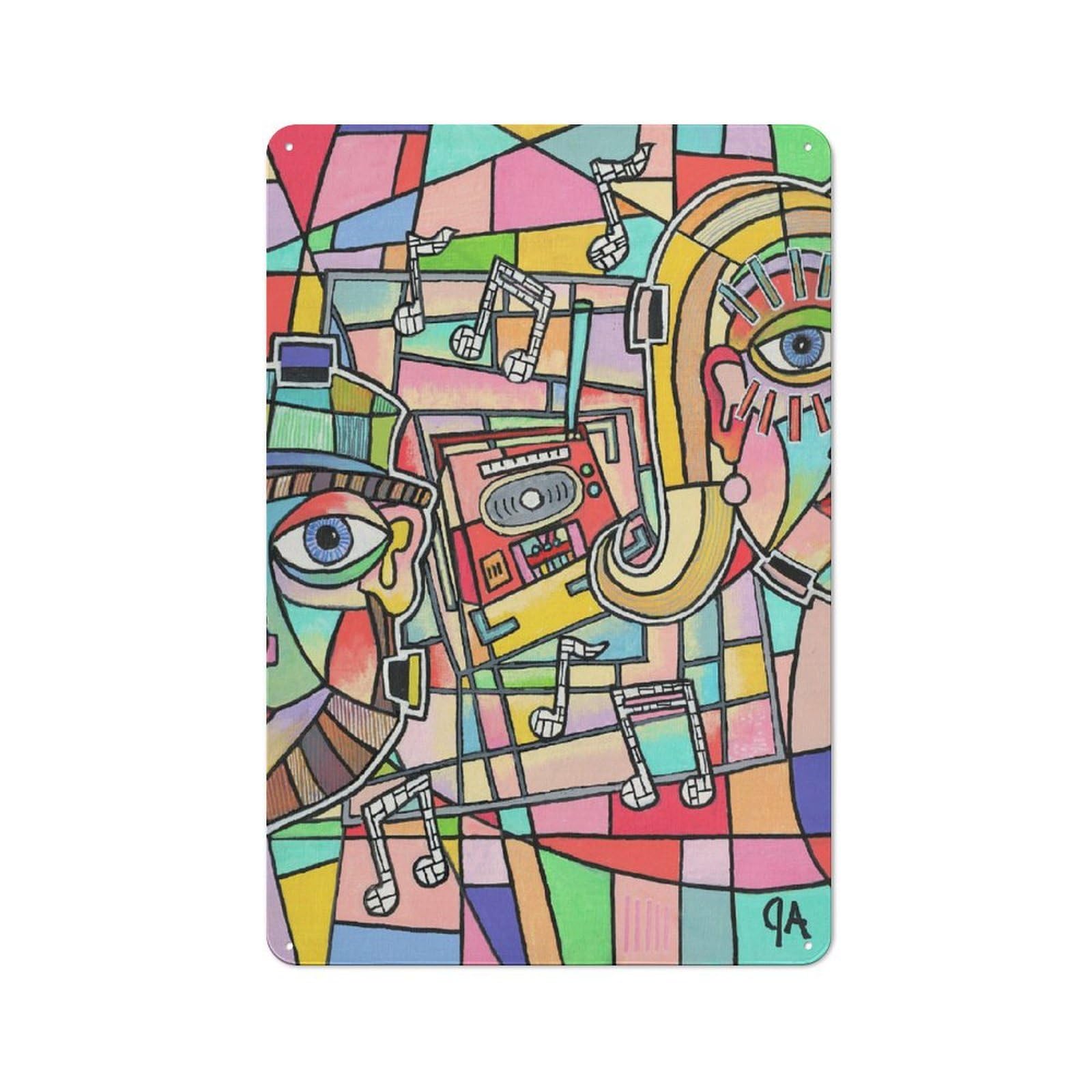 The Listeners Metal Wall Plaque 30x20cm, Understated Creative Space Decor for Home Office, Reading Corner Or Bedroom