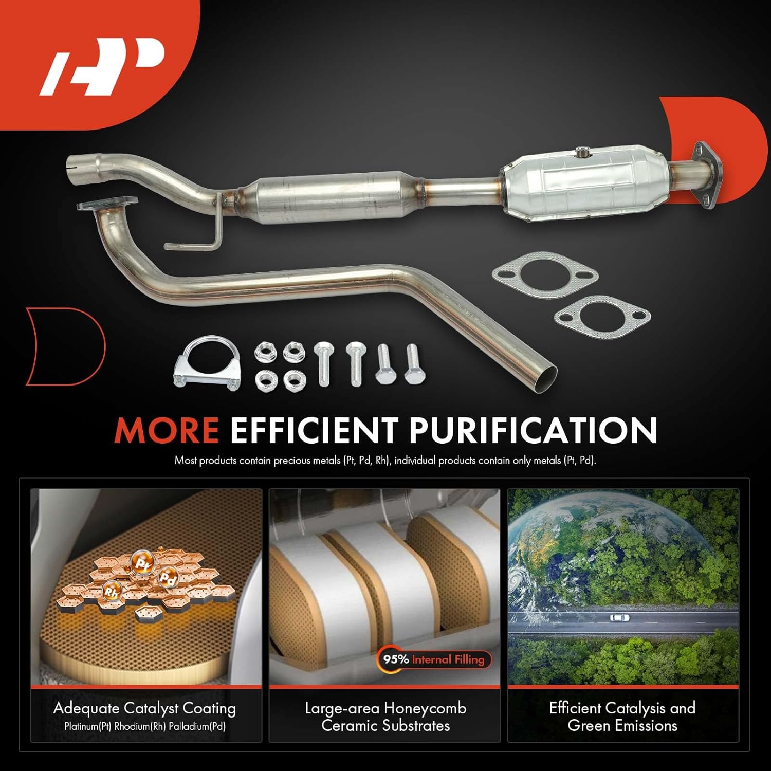 A-Premium Catalytic Converter Kit Direct-Fit Compatible with Hyundai Elantra 2011-2013 1.8L & Kia Forte 2014-2016 2.0L, Forte Koup 2014 2.0L, EPA Compliant