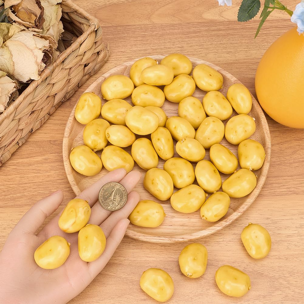 GORGECRAFT 40Pcs Foam Artificial Vegetables Simulation Lifelike Potatoes Food Decorative Bubble Potato for House Kitchen Photography Model Party Pub Decoration Cabinet Ornament