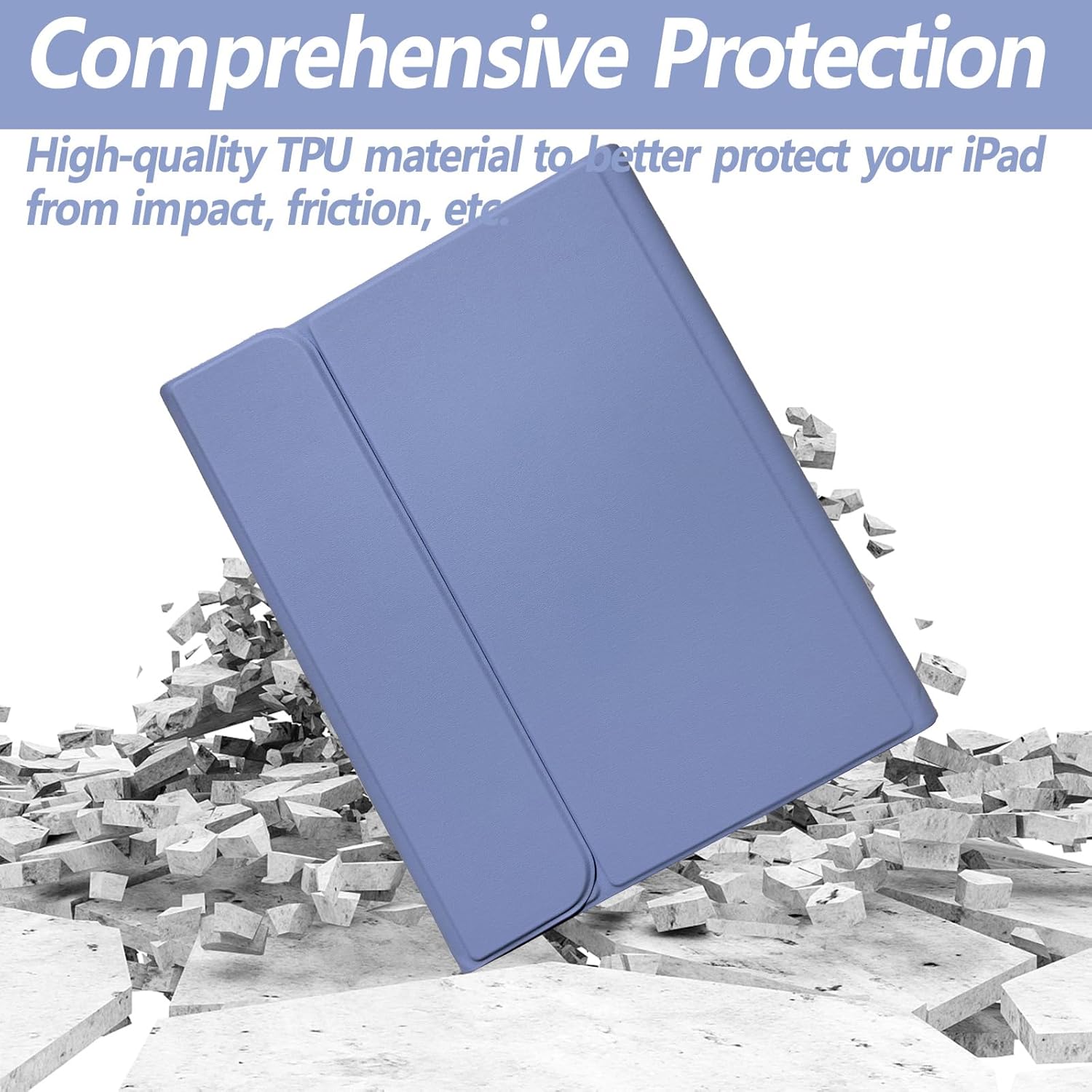 Keyboard Case for iPad 11th 10th Generation - iPad 10th Generation Case with Detachable Wireless Keyboard - Smart Folio Cover with Pencil Holder for 11-inch A16 2025 10.9-inch 2022, Purple