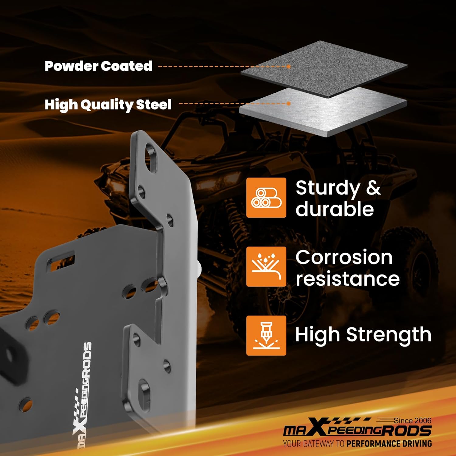 maXpeedingrods Winch Mount Kit for Yamaha Grizzly 700 2016-2024, for Winch Mounting Plate for Kodiak 700 2016 2017 2018 2019 2020 2021 2022 2023 2024