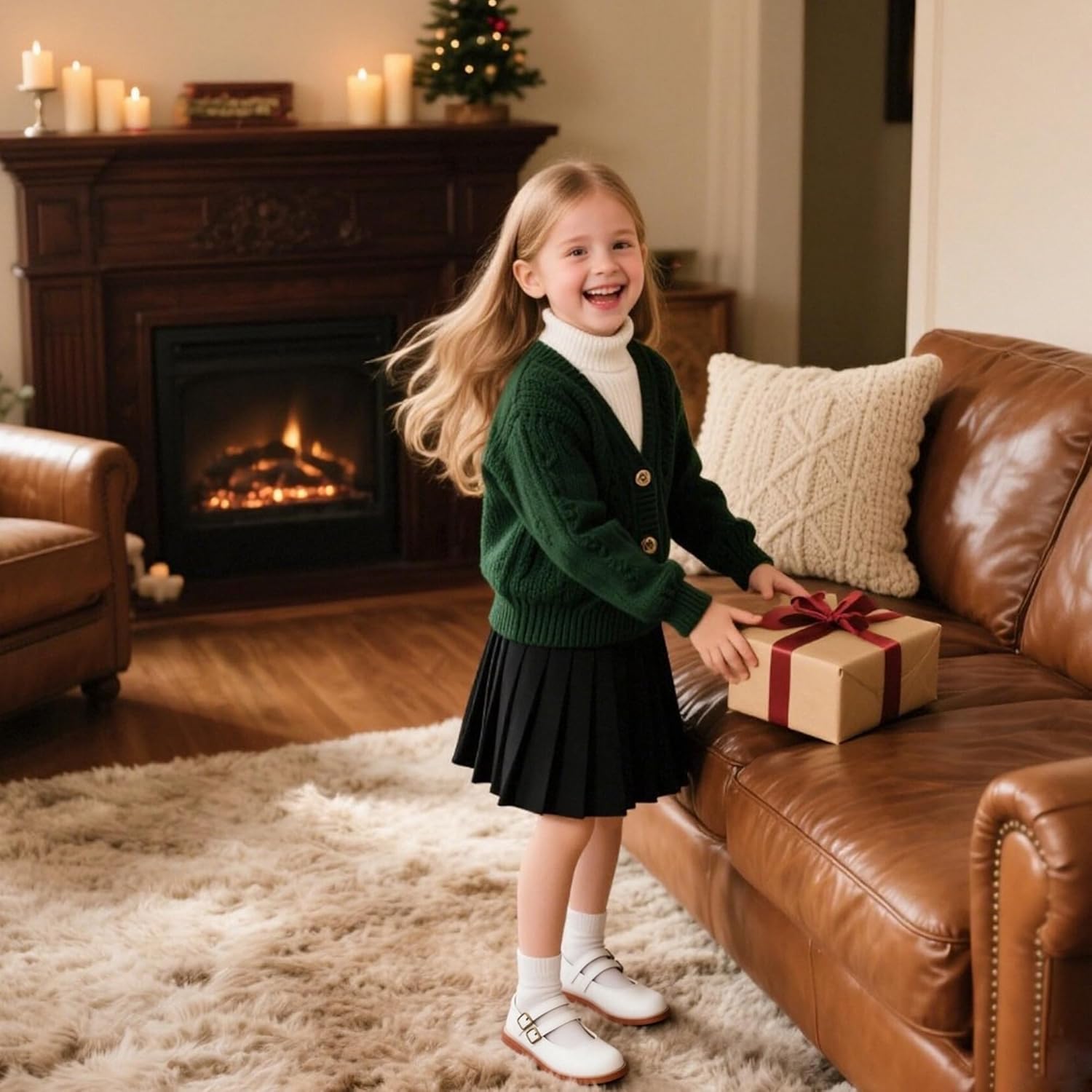 Kolan Todder Little Girls Oxford Shoes Mary Jane T-Strap School Uniform Party Dress Flat Shoes - Image 3