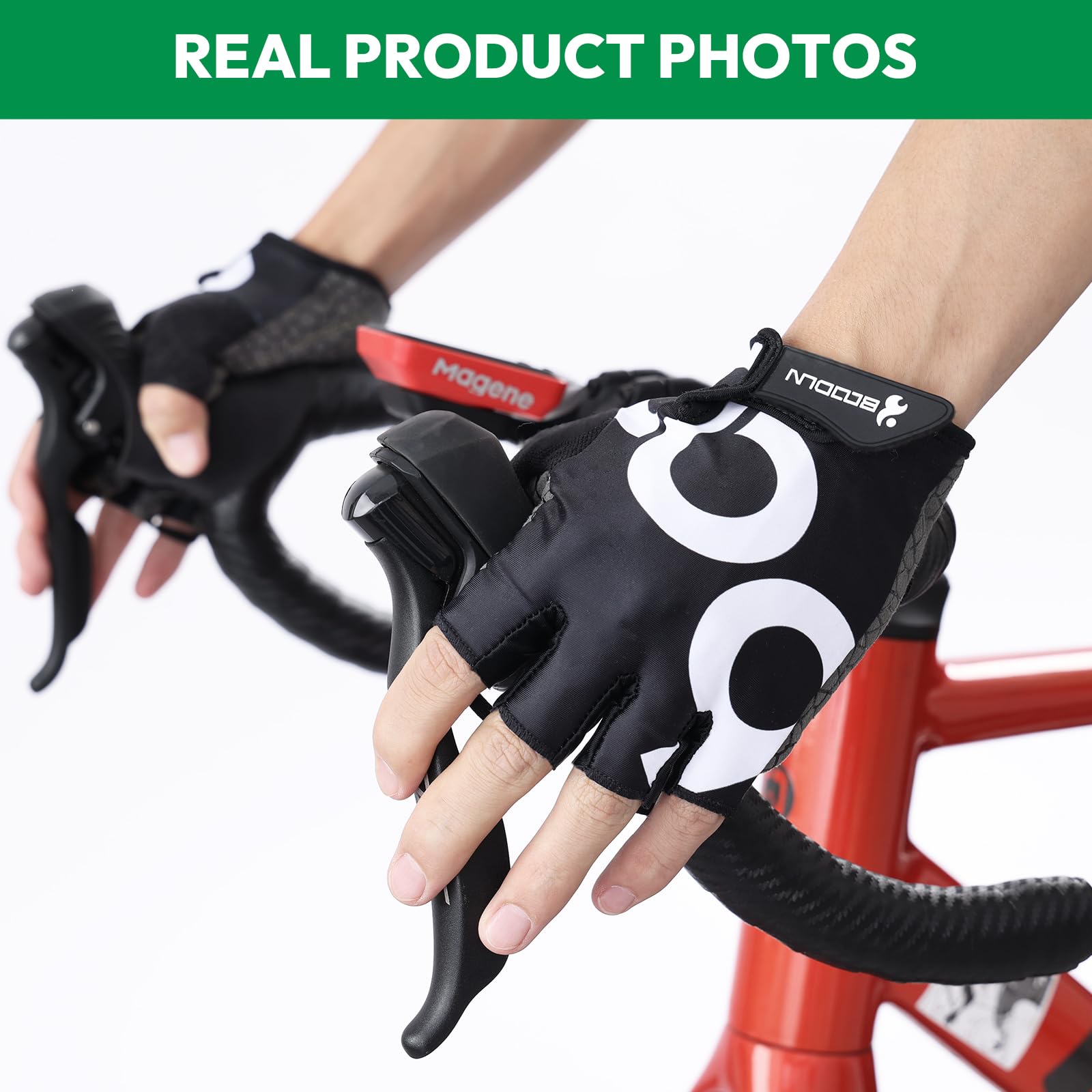 Mitaine Homme Gant VTT Femme Gants Cyclisme Vélo Demi Doigts Rembourrés Anti-dérapant Sport