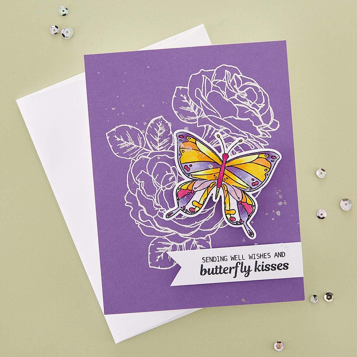 Spellbinders Butterfly Kisses Etched Dies for Coordinating Stamps Set ...