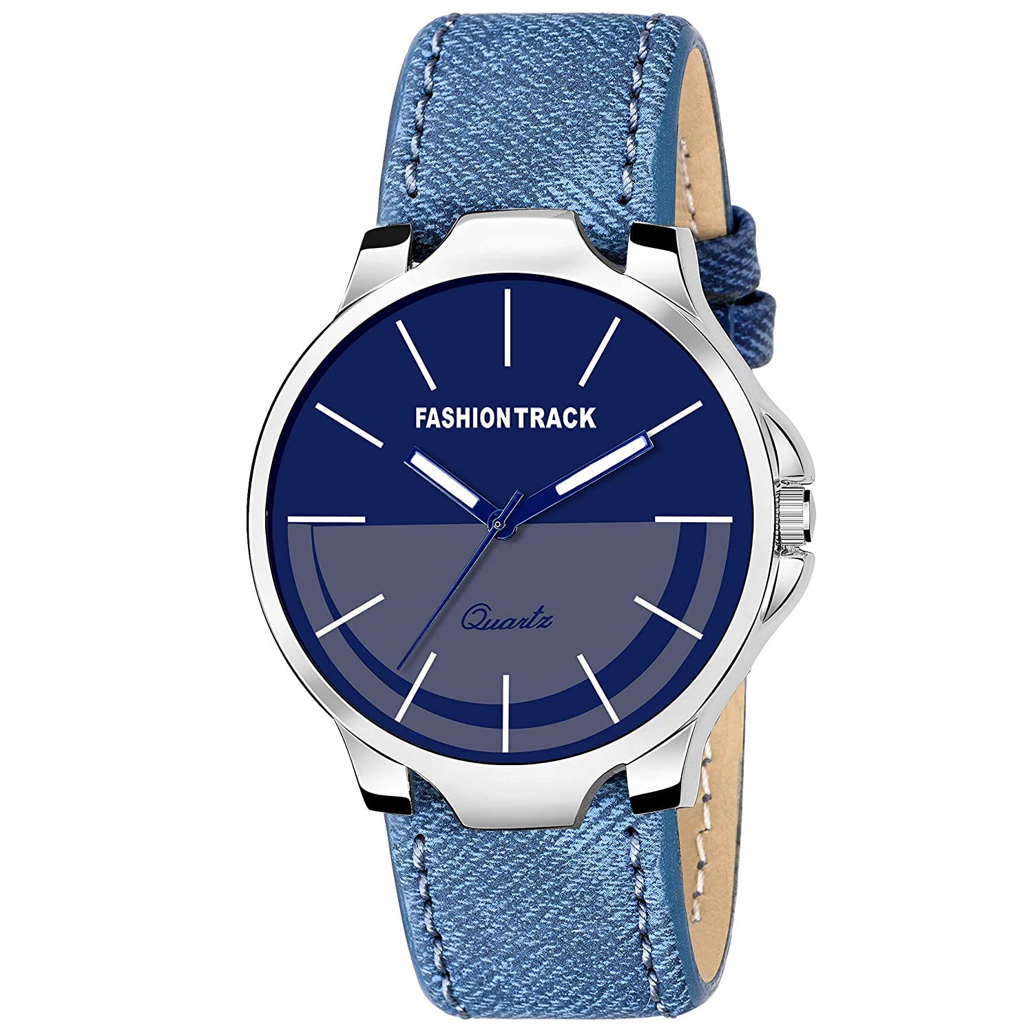 OPTIMA Fashion Track Watch Mens Fashion Water Resistant Sports Slim Analogue Quartz Stainless Steel Leather Watches Mens Bracelet (Blue) (B0823WWX8R) Amazon Price History, Amazon Price Tracker
