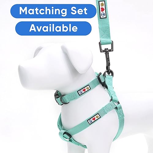 Miniatura 5 de Collar para mascotas Pawtitas, de 6 pies, suave, ajustable, color sólido, de nailon. El collar y arnés a juego para perros y cachorros, se venden