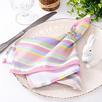 Vista 11 de Socomi Servilletas de tela beige para Pascua, primavera, lavables, reutilizables, a granel, de lino, algodón, juego de 4 servilletas de 17 x 17