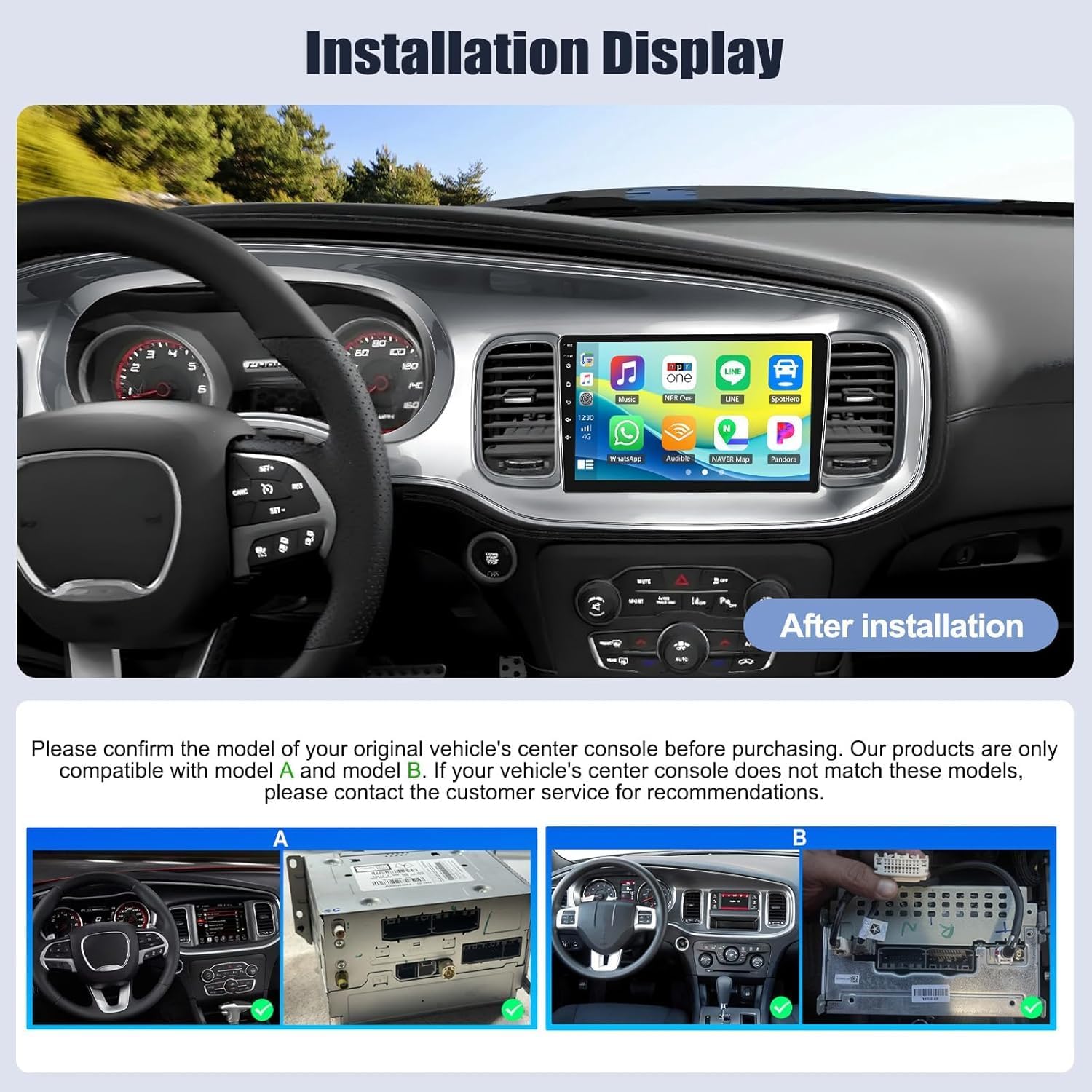 6g+128g android 15 car stereo radio for dodge charger 2011 2012 2013 2014 with wireless carplay android auto 9 inch touch screen backup camera gps navigation wifi p2-6g+128g