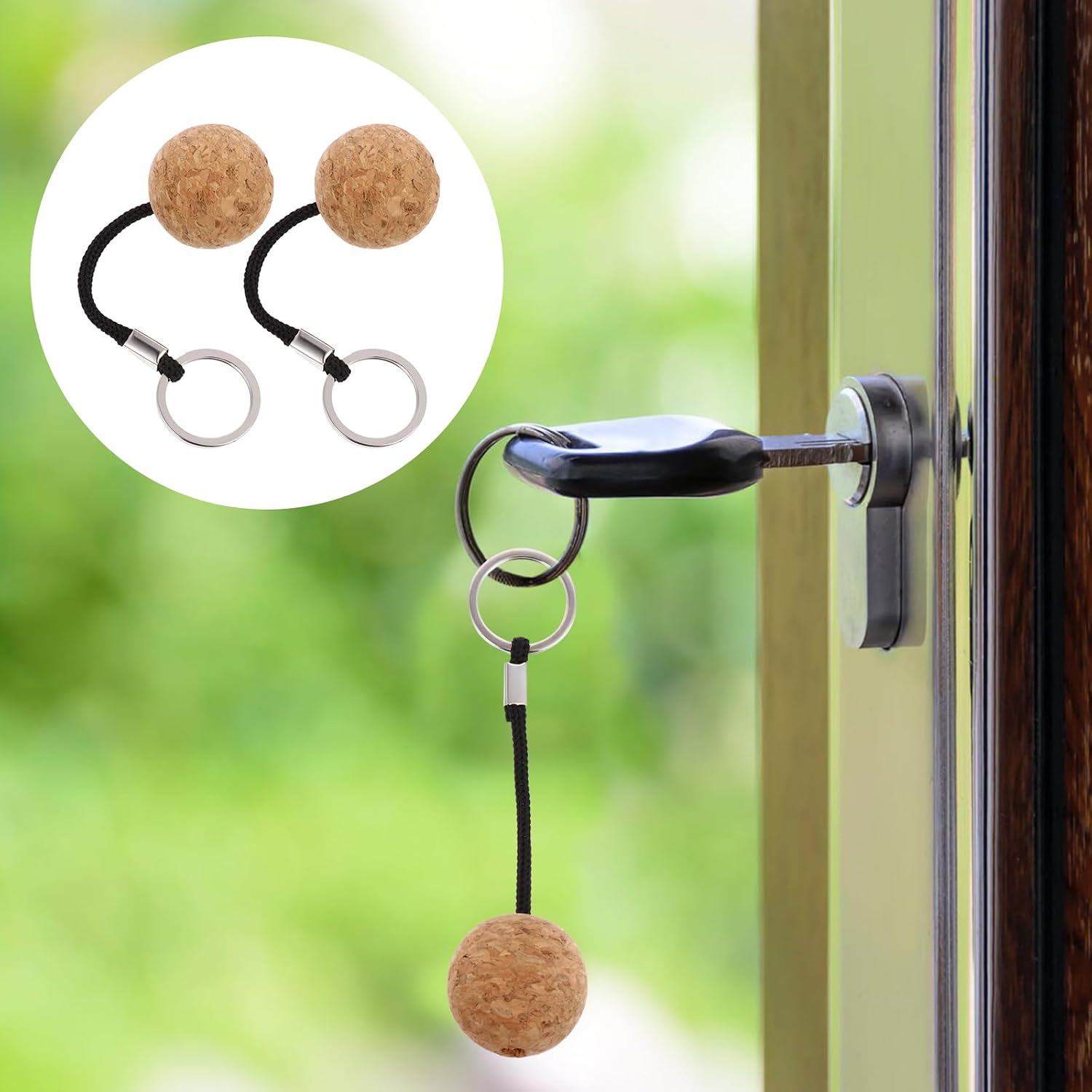 Toddmomy 2pcs Floating Cork Keyring Float Keychain Essential Boat Accessories for Kayaking Boating Fishing and Remote Control Boats Lightweight Design