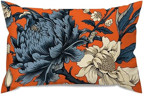 Vista 505 de ArogGeld Chinoiserie - Fundas de almohada escénicas asiáticas, estilo asiático, funda de almohada azul y verde Kelly, funda de cojín para decoración