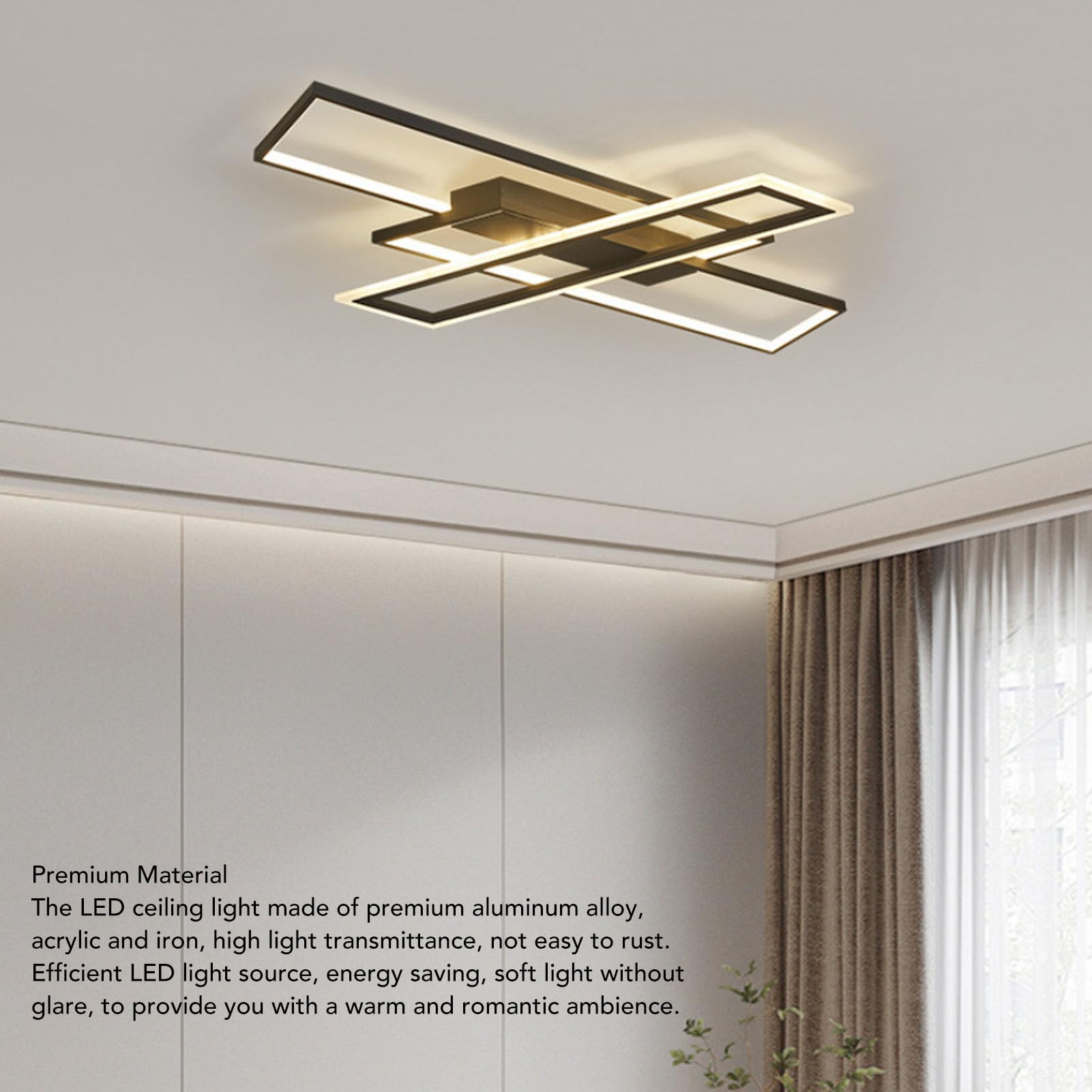 Marhynchus Sufitowa LED, Nowoczesna Geometryczna do Montażu Podtynkowego z funkcją Pamięci, Prostokątna Konstrukcja 600x425mm do Salonu w Sypialni
