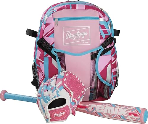 Miniatura 10 de Rawlings  Bolso de Equipo de Mochila REMIX  Béisbol T-Ball y Juvenil  Sóftbol  Rosa
